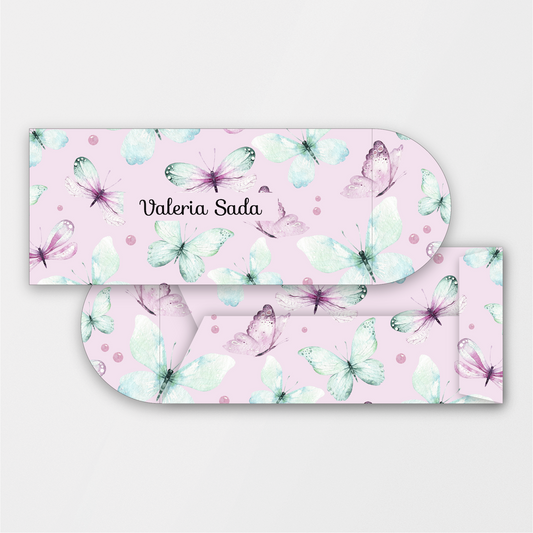 Pink Butterfly Print Money Holder