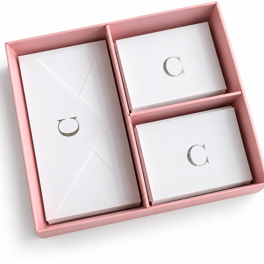 Pink Initial Stationery Box