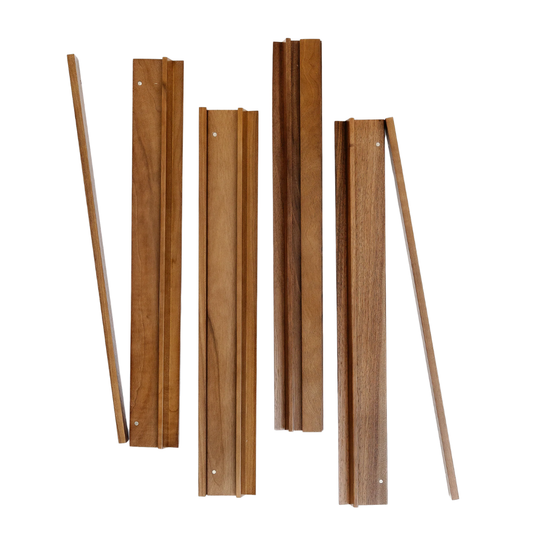 Walnut Wooden Mahjong Rack & Pusher Set of 4