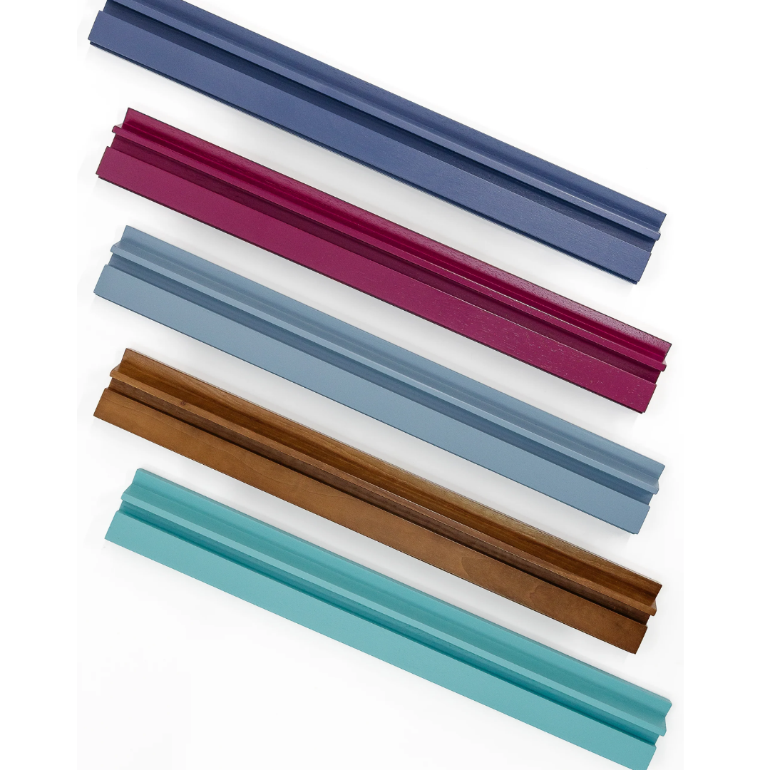 Indigo Wooden Mahjong Rack & Pusher Set of 4