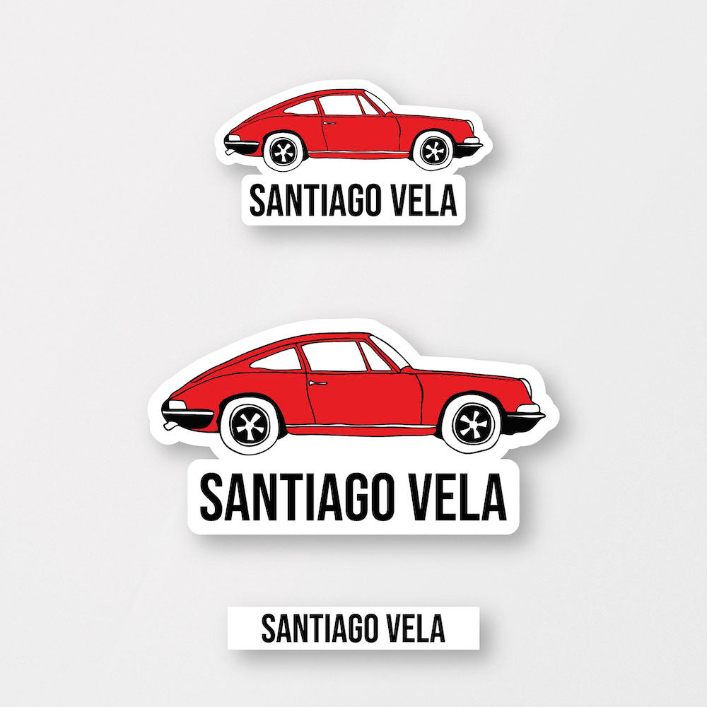 Red Vintage Car Stickers