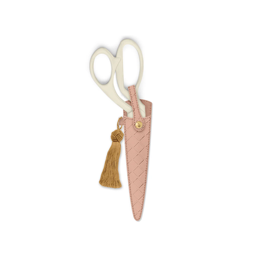 Ivory and Gold Heirloom Scissors with Case - Pink