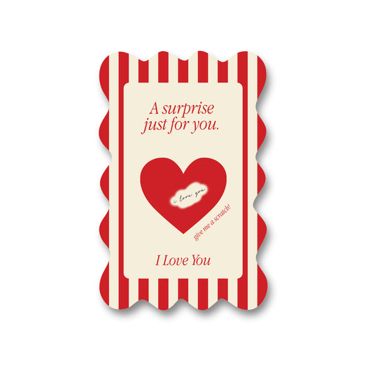 Scratch Valentine Stripes Card