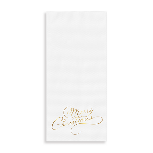 Vintage Merry Christmas / Gold Guest Towel