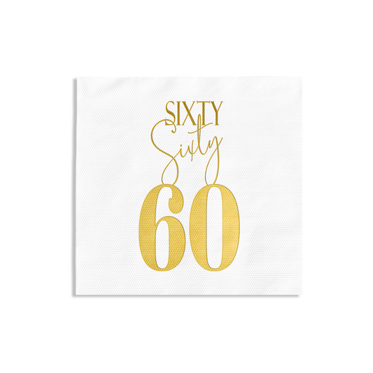 Sixty 60 - Birthday Cocktail Napkins