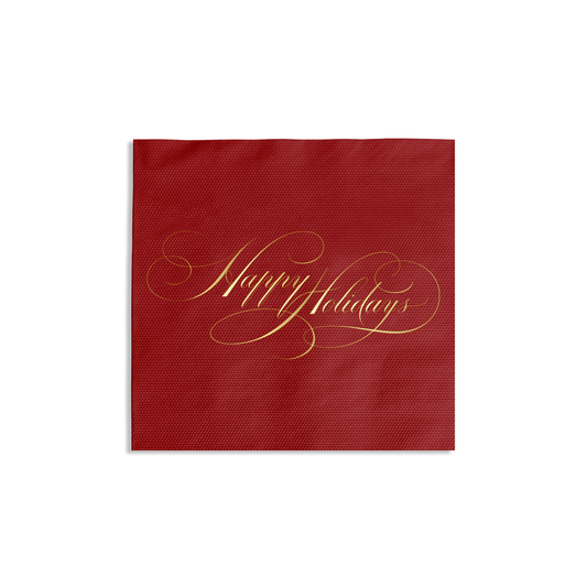 Happy Holidays Cocktail Napkin (Red)