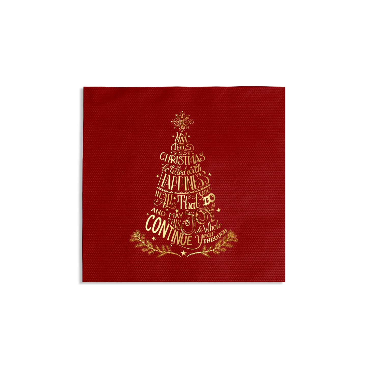 Christmas Tree Cocktail Napkin (Red)