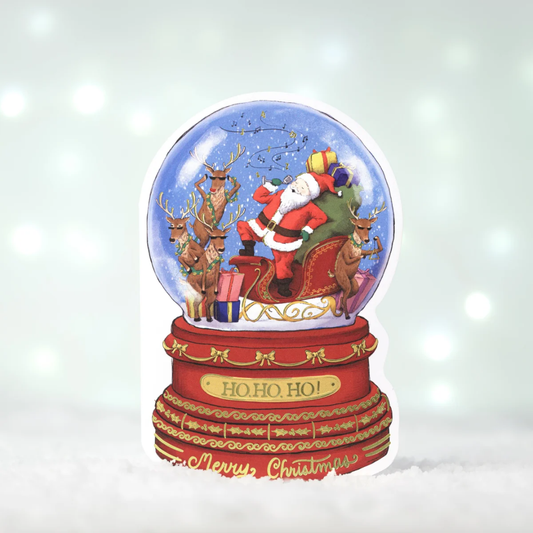 Singing Santa Sleigh Snowglobe
