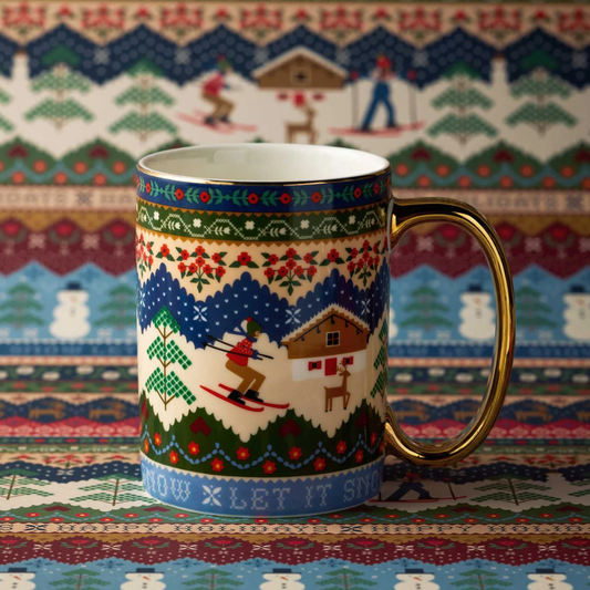 Ski Chalet Porcelain Mug