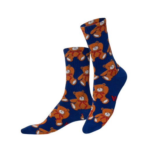 Teddy Bear Flat Socks