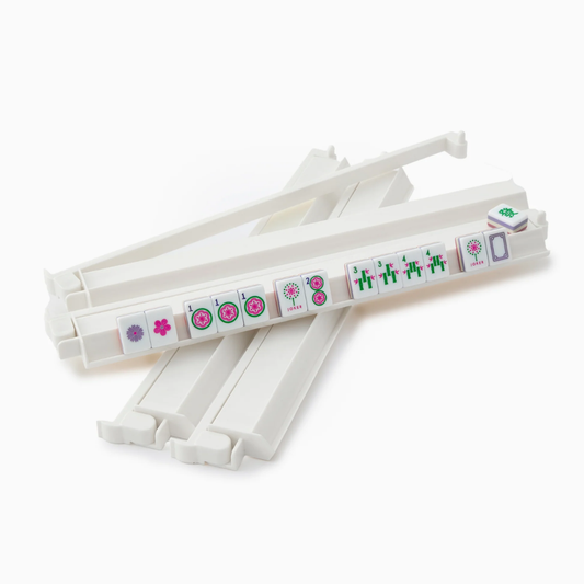 Mahjong - White Acrylic Rack & Pusher Set