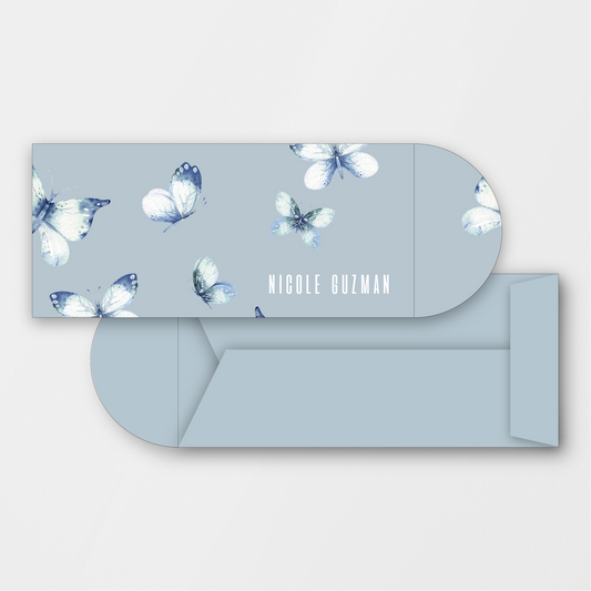 White and Blue Butterflies Money Holder