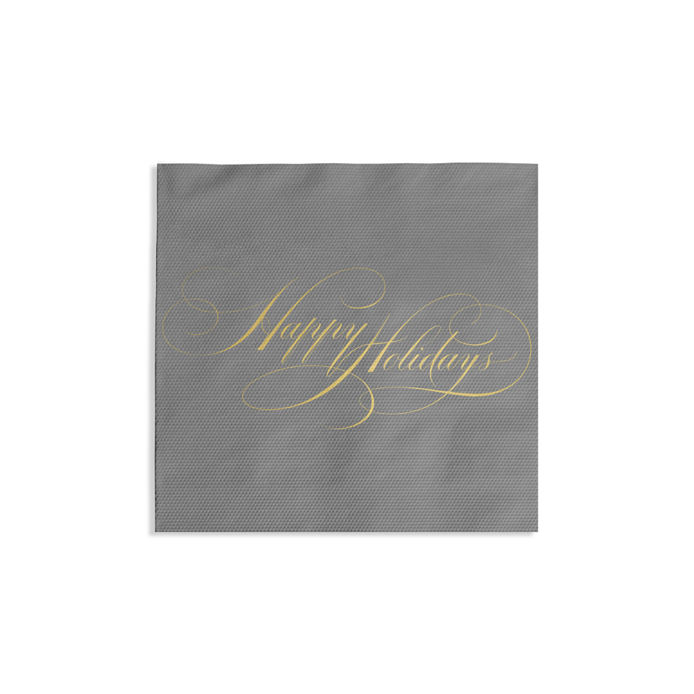 Happy Holidays Cocktail Napkin (grey)