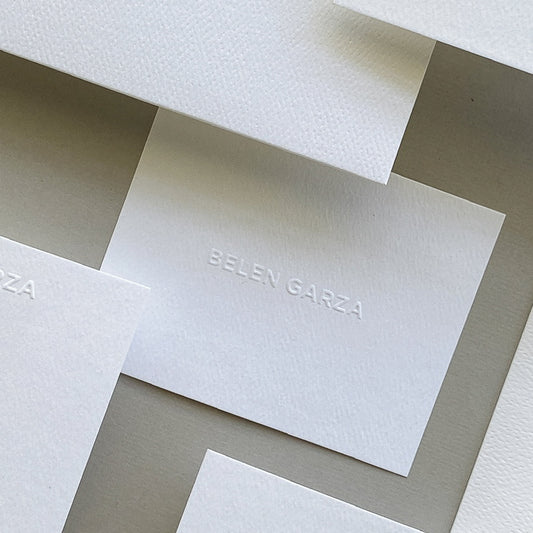 Single White Cotton Embossed Card