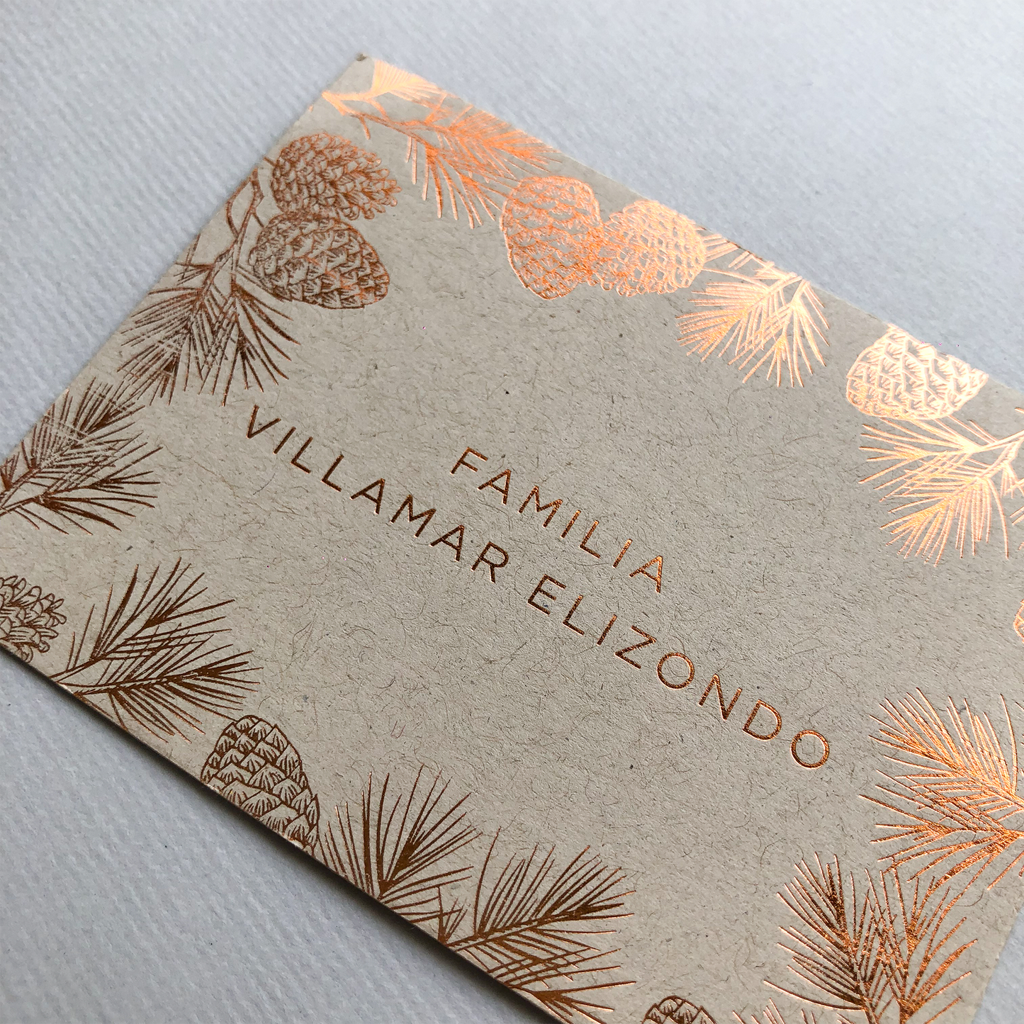 TARJETA DE NAVIDAD de lámina de cobre