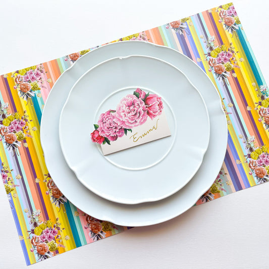 Peony Place Card
