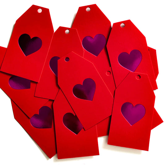Valentine Red Heart Tag