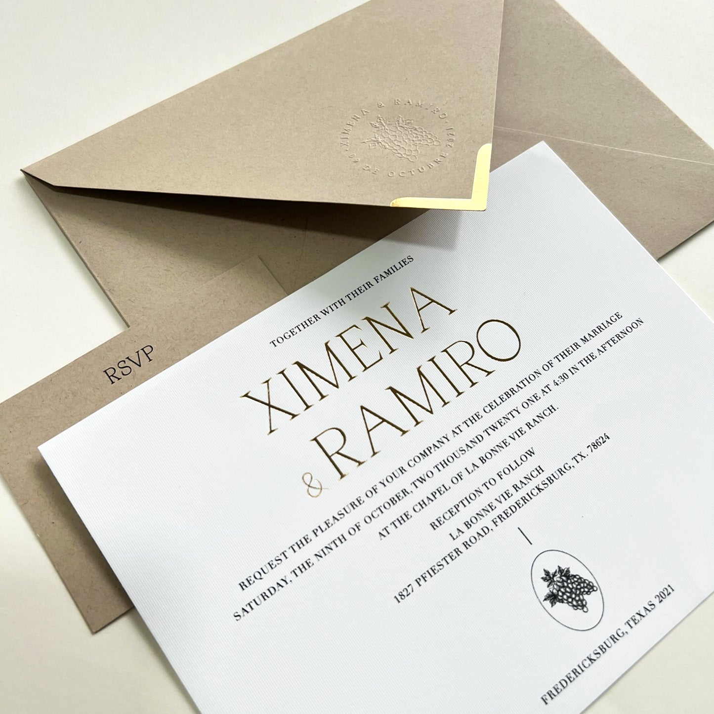 X+R Wedding and envelope
