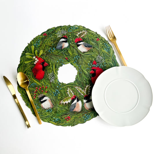Die Cut Winter Songbirds Placemats