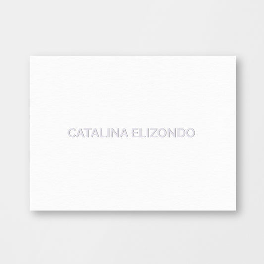 Single White Cotton Embossed Card