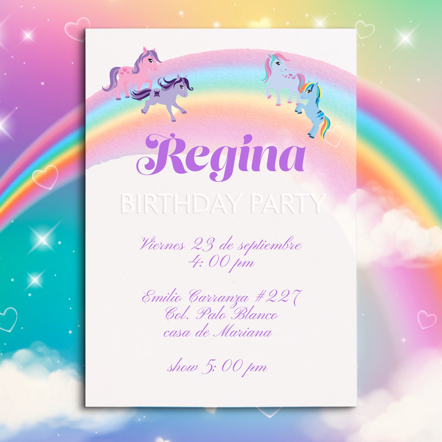 Pony Birthday Invitation