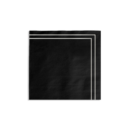Silver on black Edge Cocktail Napkin