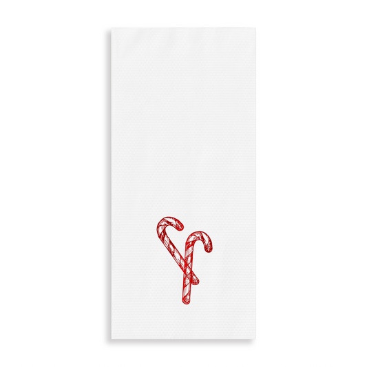 TOALLA DE INVITADA BASTÓN DE CARAMELO ROJO