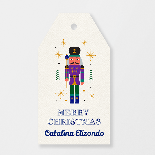 Etiqueta de cascanueces púrpura