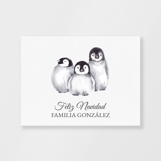 TARJETA TRIO PINGÜINO
