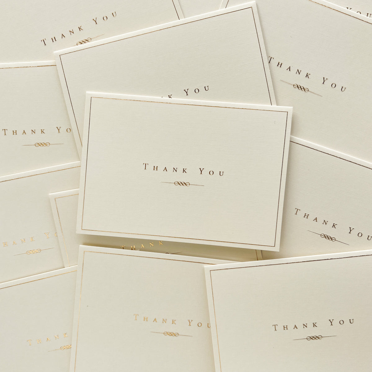 Gold And Cream Thank You Notes