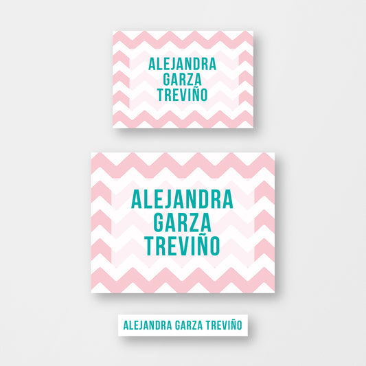 Pink Zigzag Stickers