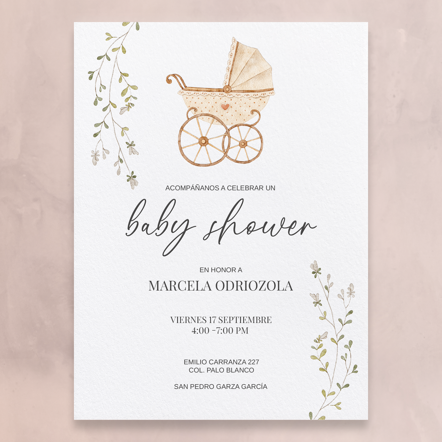 Baby Carriage Invitation