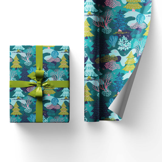 Blue Forest Wrapping Paper