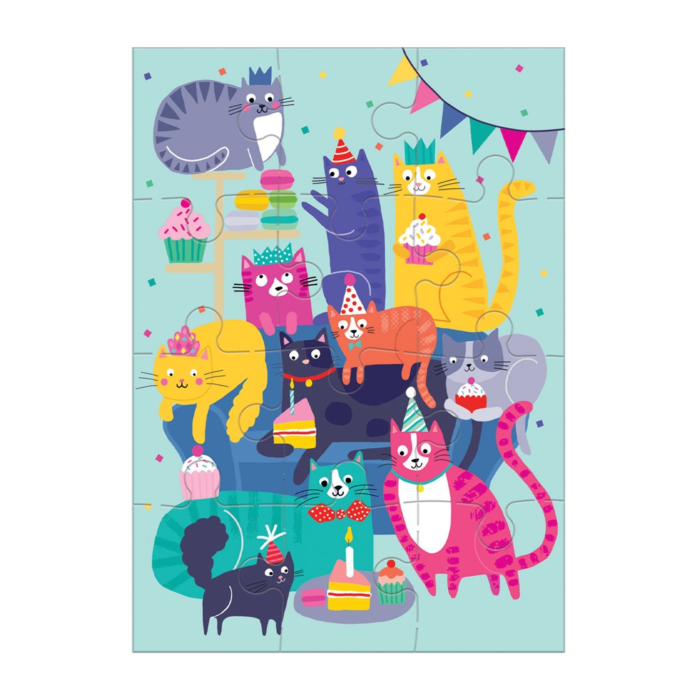 PUZZLE GREETING CAT PARTY