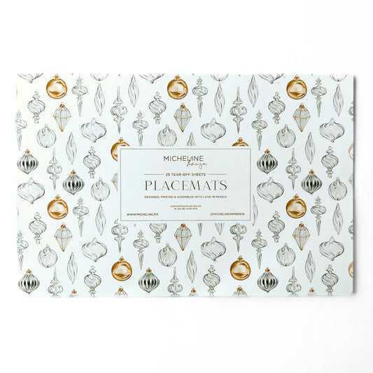 Crystal Ornaments Paper Placemats