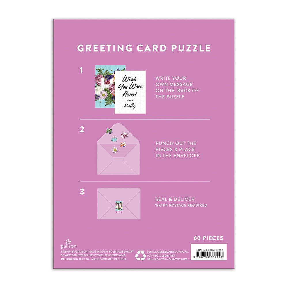 PUZZLE GREETING SAY IT WITH FLOWERS HI