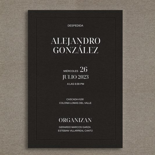 Invitación elegante negra