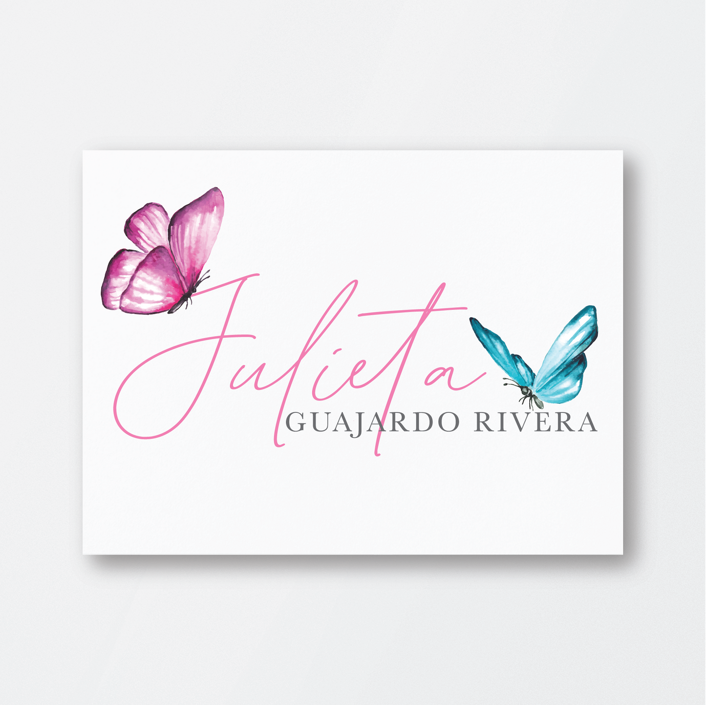 Pink and Blue Butterflies Card