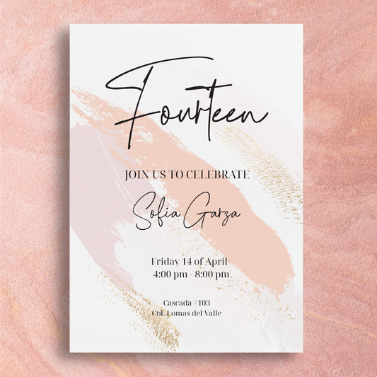 Pink and Gold Invitation