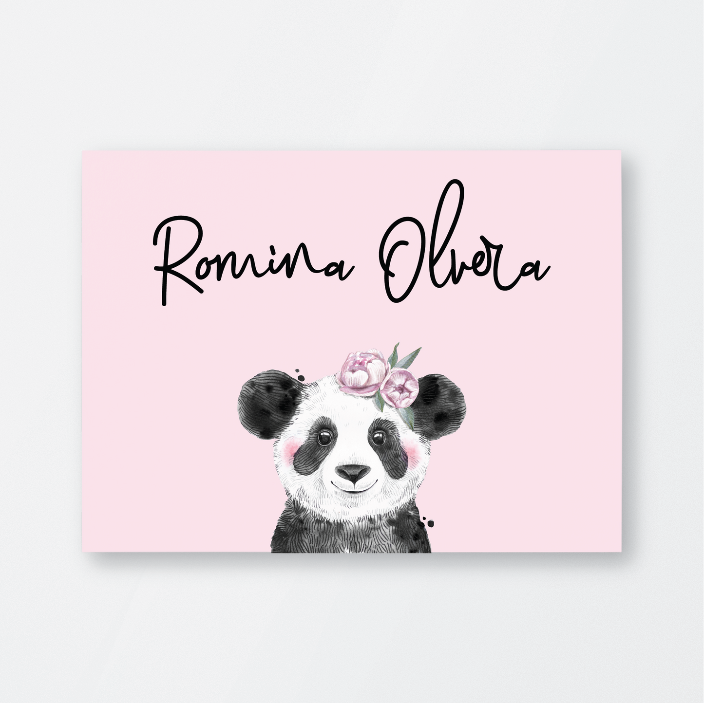Tarjeta Individual Panda Rosa