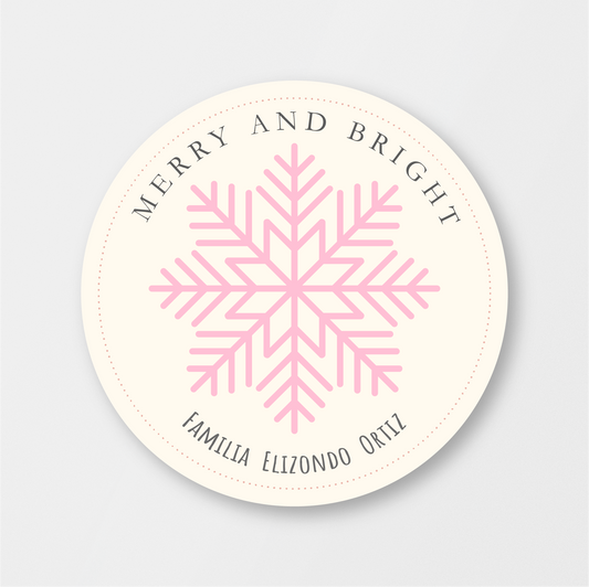 Pink Snowflake Sticker