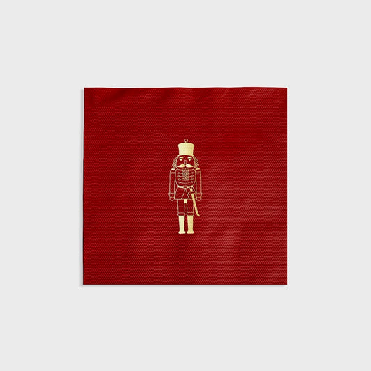 Gold Nutcracker Red Cocktail Napkin