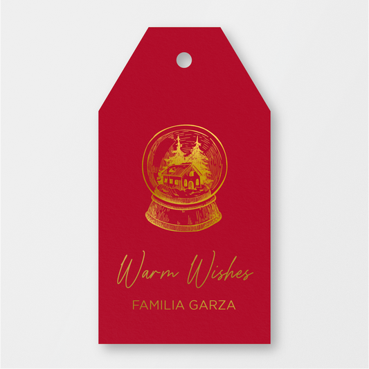 Snow Globe Red Tag