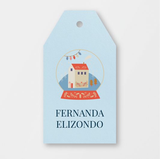 ETIQUETA GLOBO DE NIEVE