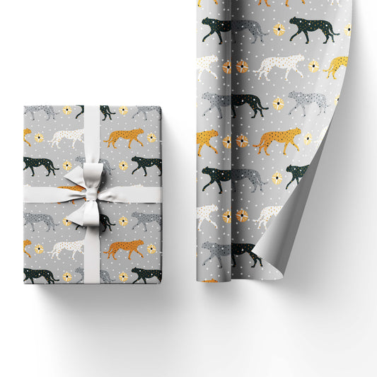 SNOW CHEETAH WRAPPING PAPER