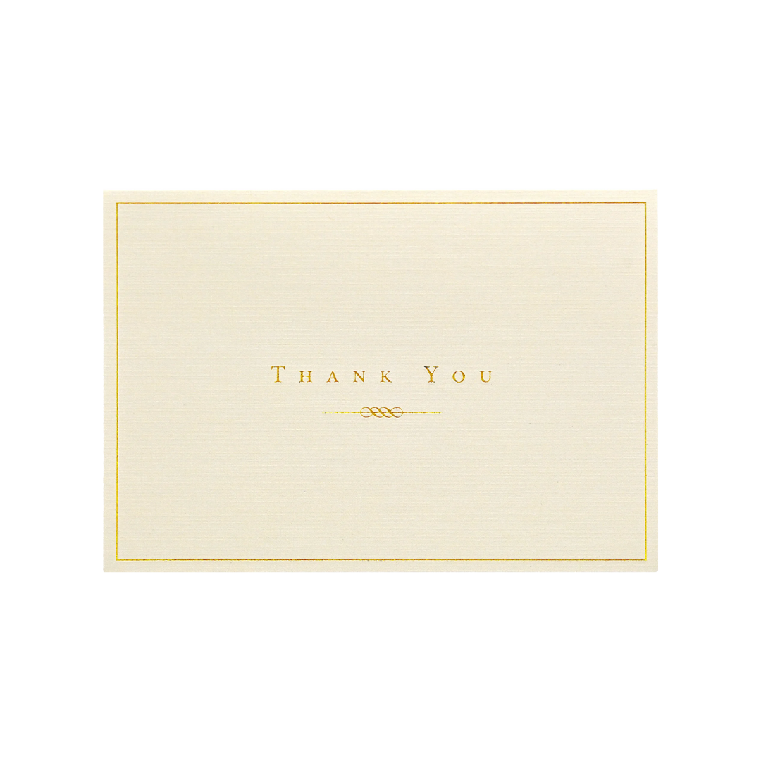 Gold And Cream Thank You Notes