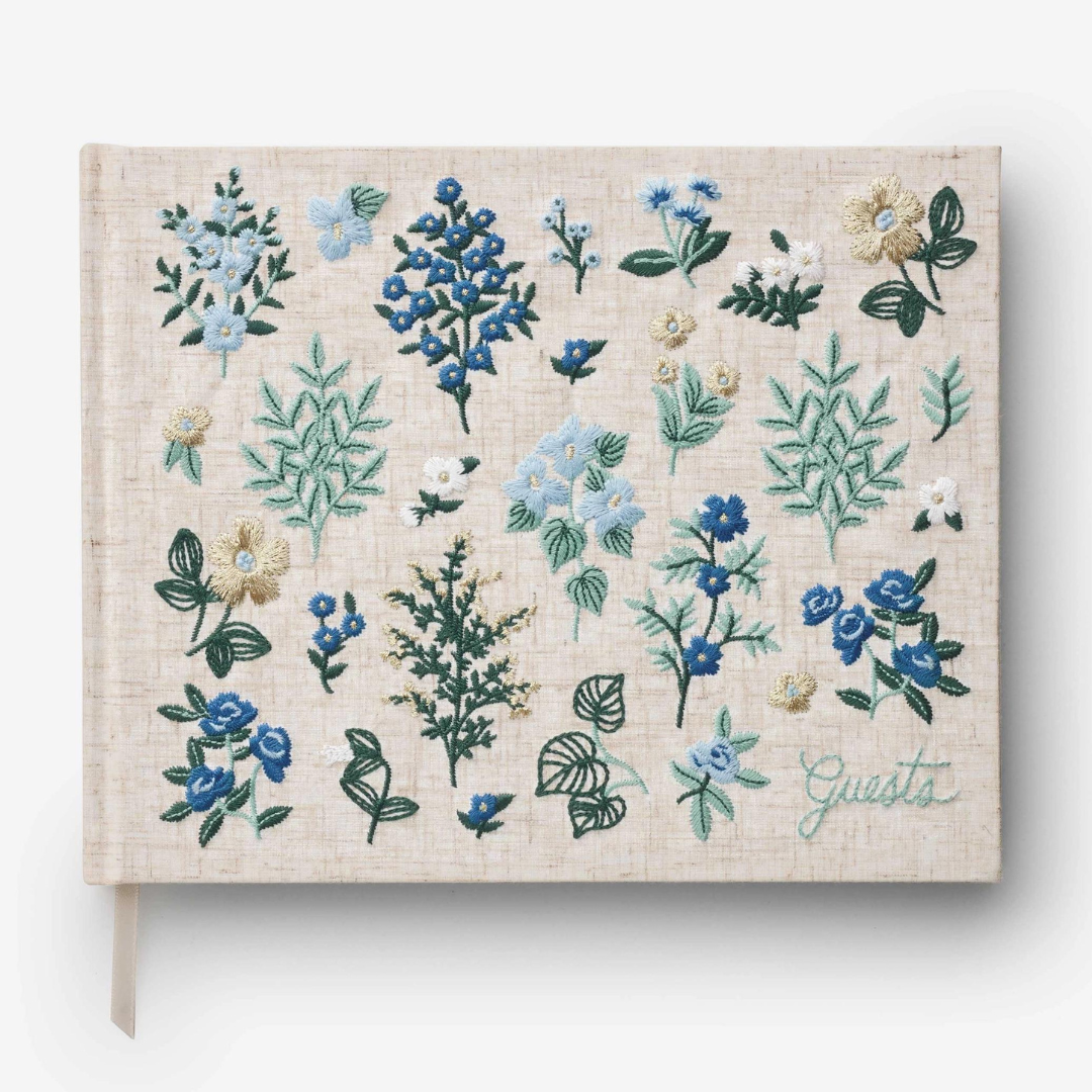 Wildwood Embroidered Fabric Guest Book
